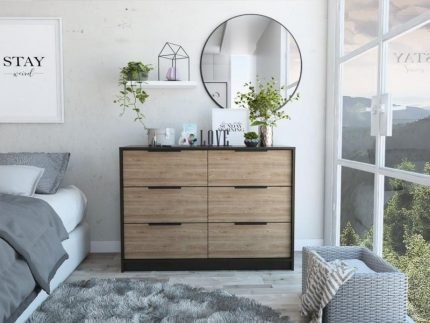 Comoda Kaia 4 Cajones/2 Puertas - Wengue / Miel