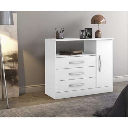 Cómoda Mimosa 3 Cajones 1 Puerta - Blanco